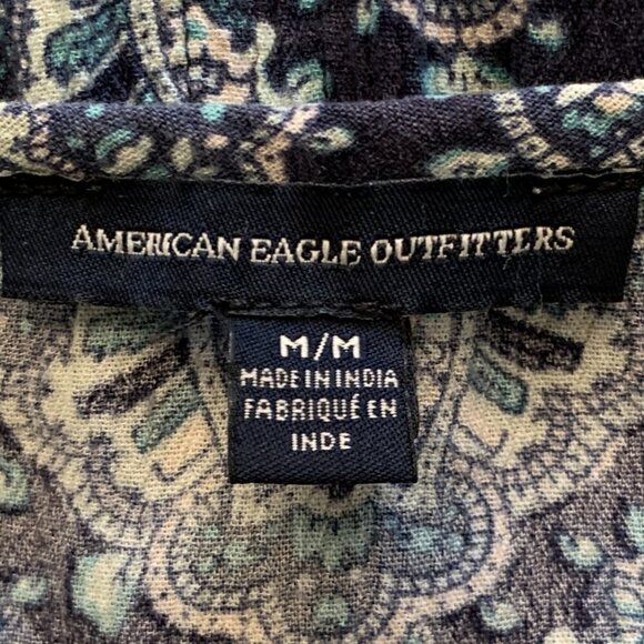 American Eagle Outfitters Shift Dress BOHO Peasant Long Sleeve Sz M #16G - Picture 7 of 9